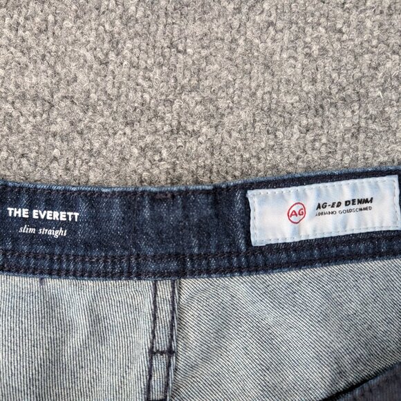 AG ADRIANO GOLDSCHMIED Jeans Everett Men's 38x32 Blue Zip Slim Straight Pants - Picture 11 of 16